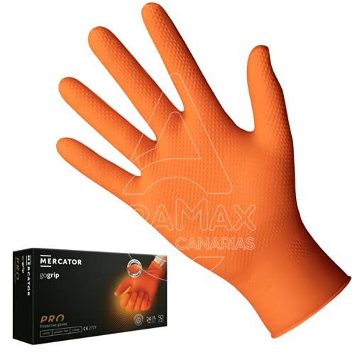 GUANTES NITRILO NARANJA FUERTES 8 5GRMS T/M 1 UNID