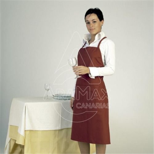 DELANTAL CON PETO  BOLSILLO 75X90 BURDEOS 1 UNID