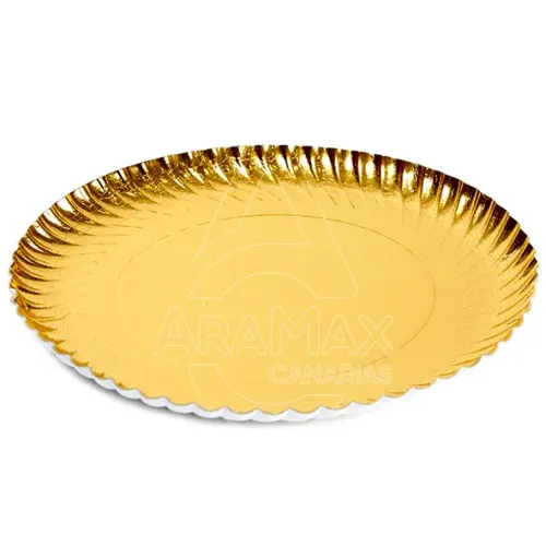 plato oro pasteleria tartas pasteles resistentes 30cm
