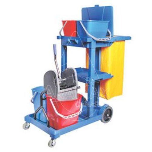CARRO AZUL  2 CUBETAS  2 CUBOS/PRENSA Y AGUA BOLSA