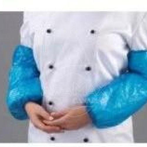 MANGUITOS POLIETILENO 0 02MM  AZUL SOFT 100 UNID