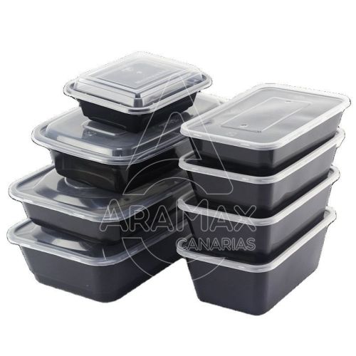 ENVASE CHINO PP TAPA 500CC  BASE NEGRA 177x122x40M