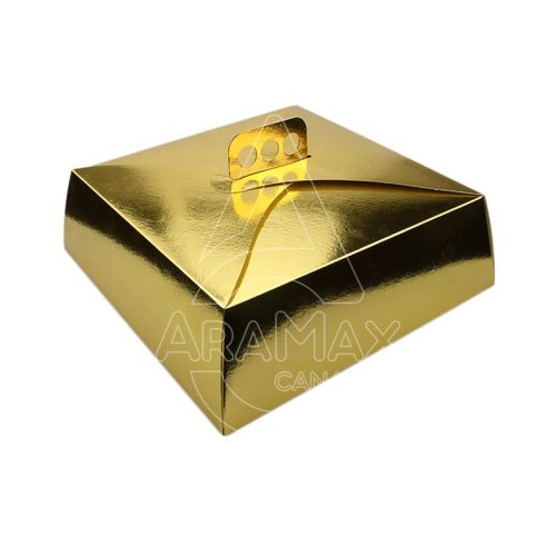 CAJAS TARTAS CARTÓN METALIZADAS 24CM  ORO 50 UNID