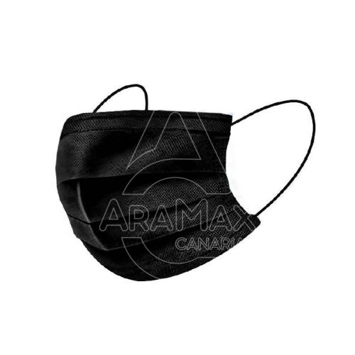 MASCARILLA QUIRÚRGICAS NEGRA TIPO IIR 50 UNID   C/