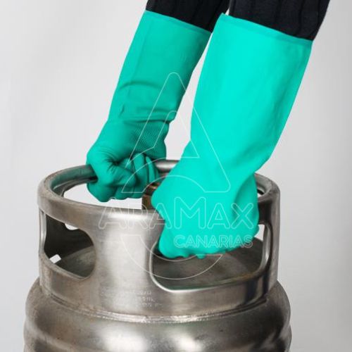 GUANTE NITRILO IND  VERDE INTER  ALGODÓN T/G PAR