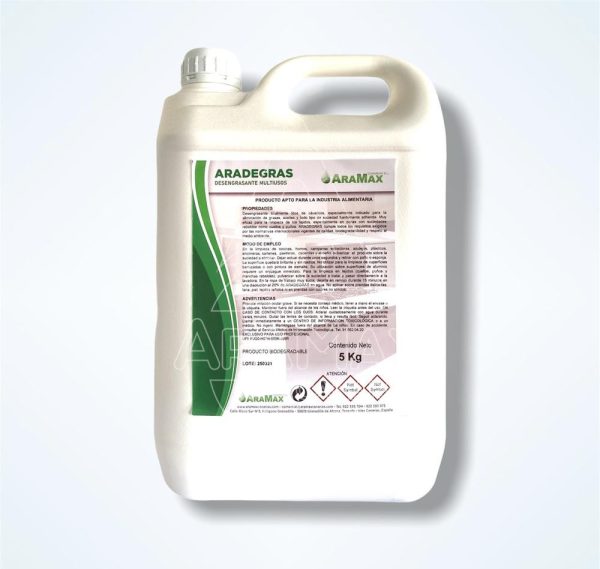 ARADEGRAS DESENGRASANTE ECOLÓGICO 5L  SIN SOSA I A
