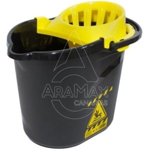 CUBO 15L  CAUTION C/ESCURRIDOR SEÑAL ASA PLÁSTICA 
