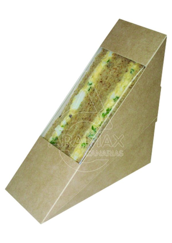 ENVASE SÁNDWICH PEQUEÑO KRAFT 123x52x123MM 500 UNI
